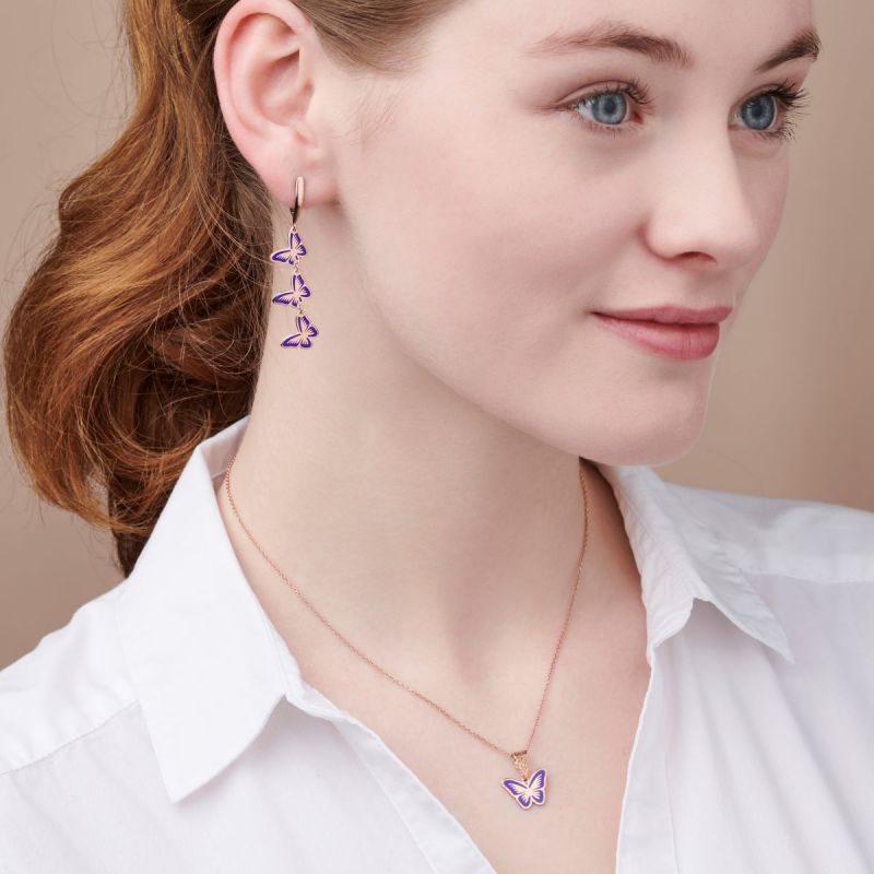 Buy Purple Crystal Butterfly Tassel Earrings for Women Crystal Rhinestone  Drop Dangle Earrings 3D Butterfly Earrings Wedding Jewelry for Women, Zinc,  No Gemstone at Amazon.in
