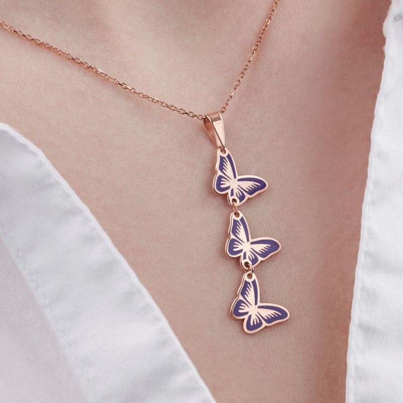 Three butterfly necklace online