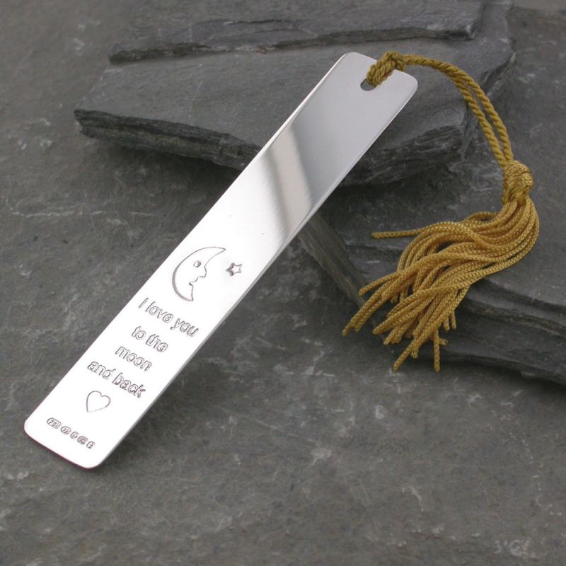 Silver bookmarks engraved discount