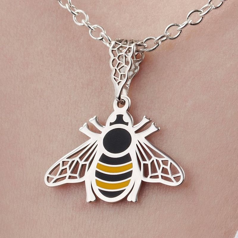 Bee Necklaces for Women Sterling Silver with CZ Honey Jewelry Honeycom–  romanticwork