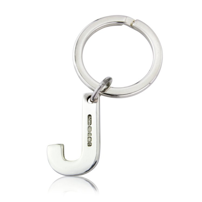 Sterling silver on sale initial keyring