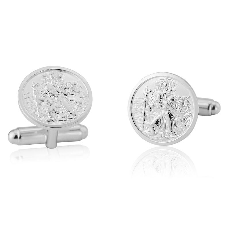 Sterling Silver St Christopher Cufflinks | The Silver Place