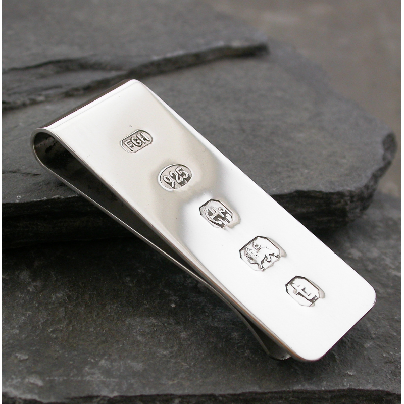Sterling Silver Money Clip with Feature Hallmarks